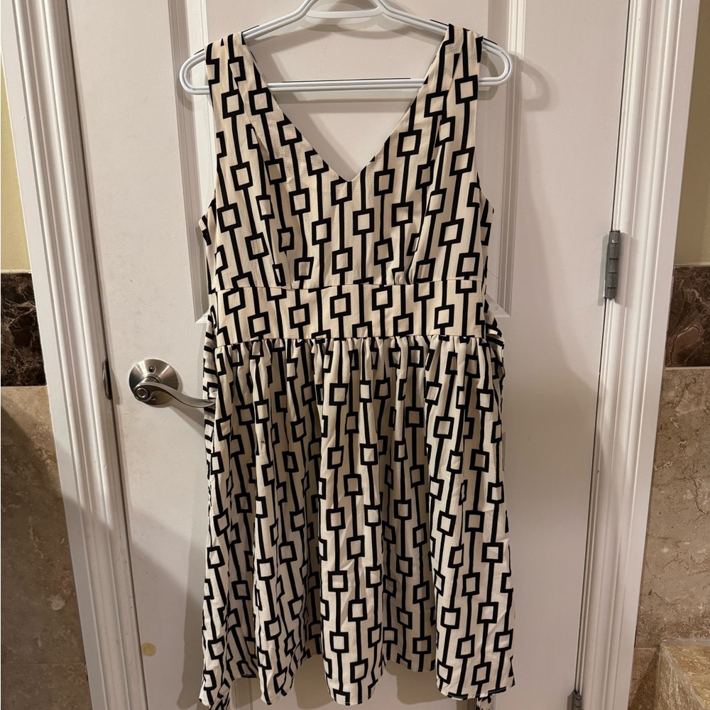 Molly Bracken Black and White Geometric Mini Dress